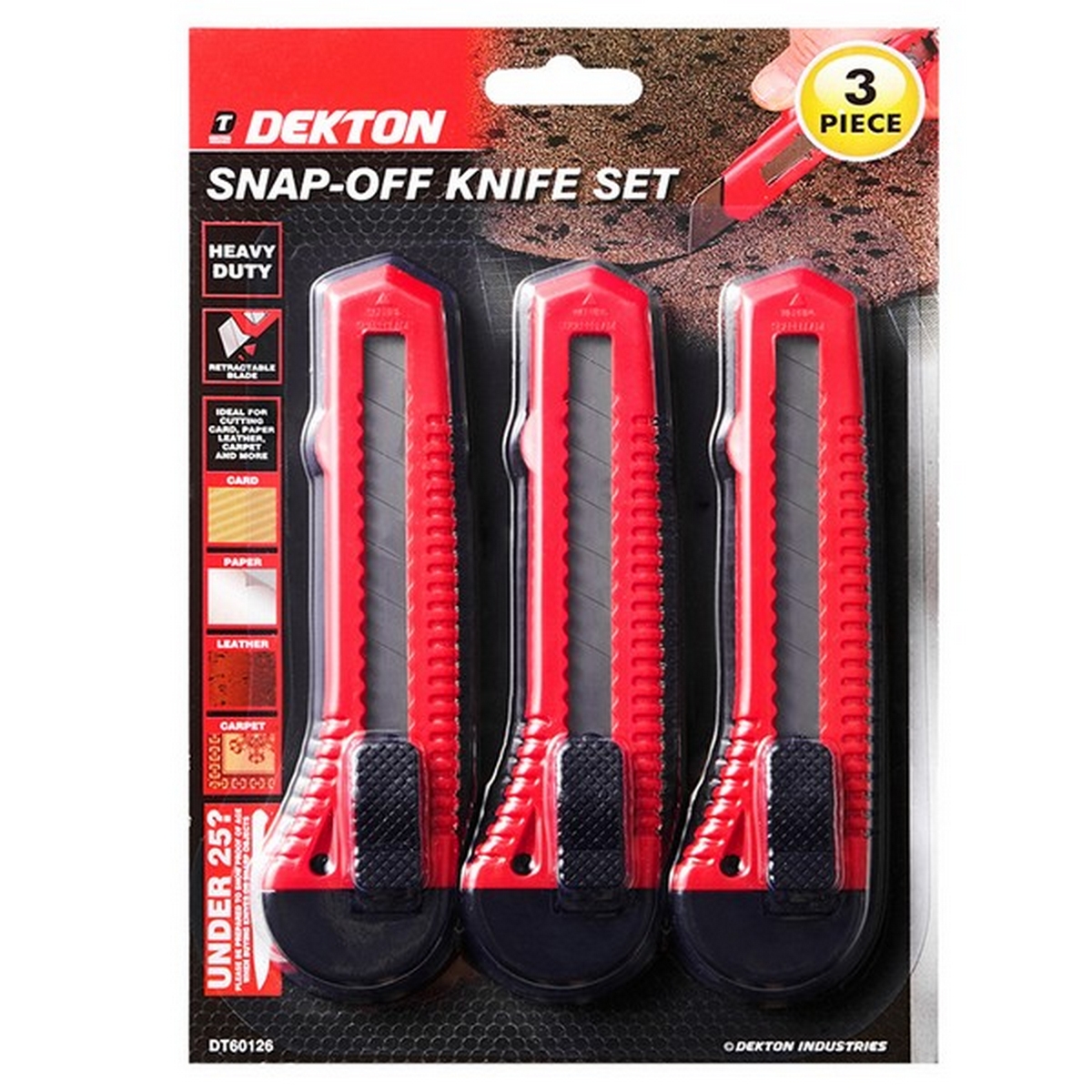 Dekton DT60126 Snap Off Knife Set 3pc