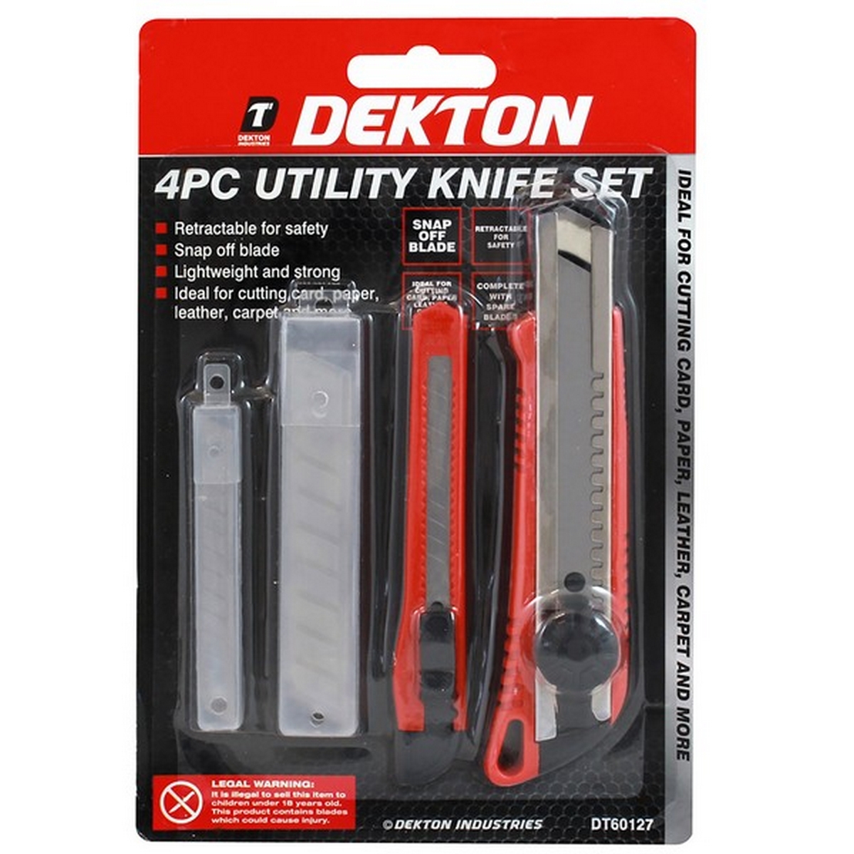 Dekton DT60127 Utility Knife Set 4pc
