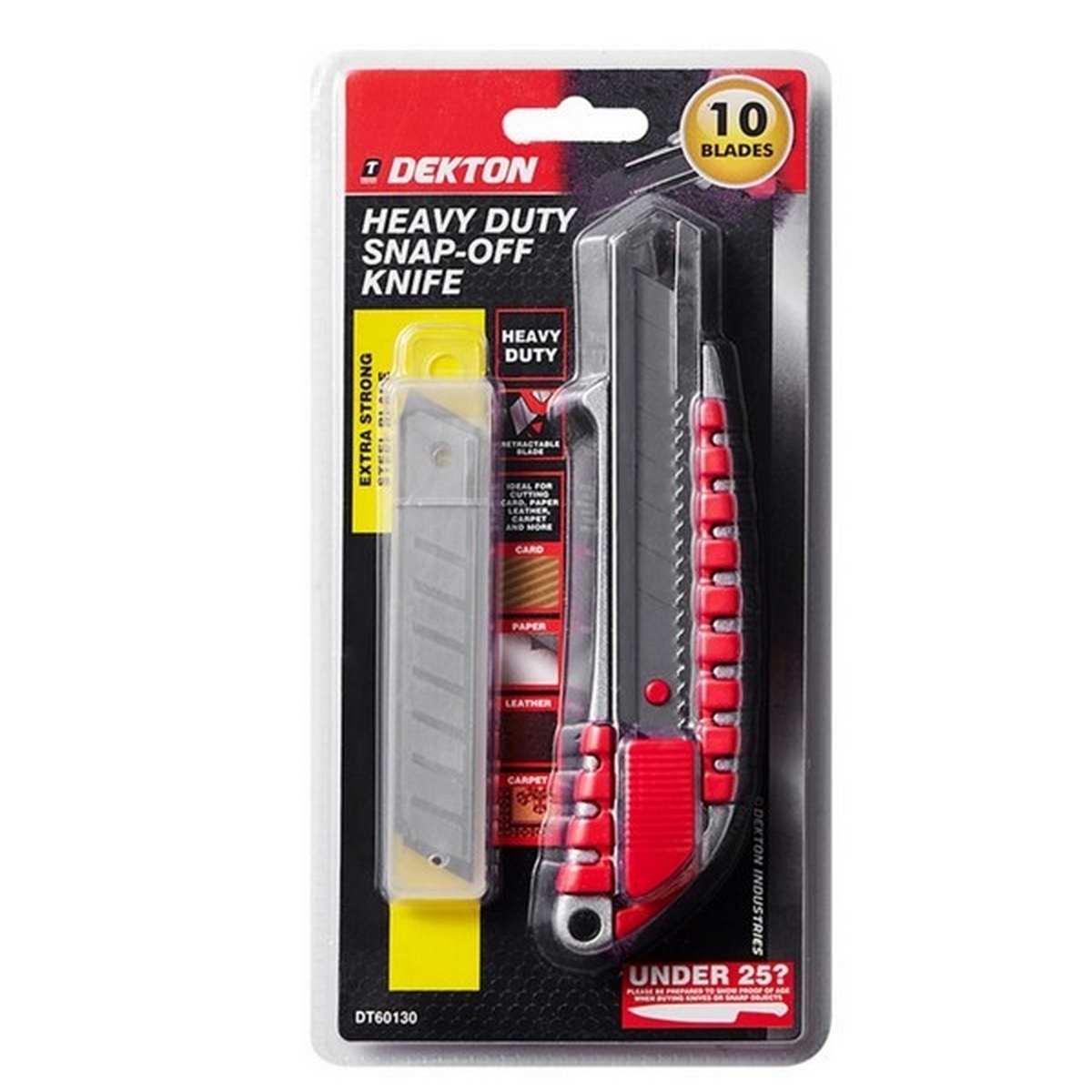 Dekton DT60130 Heavy Duty Snap Off Knife With 10 Blades