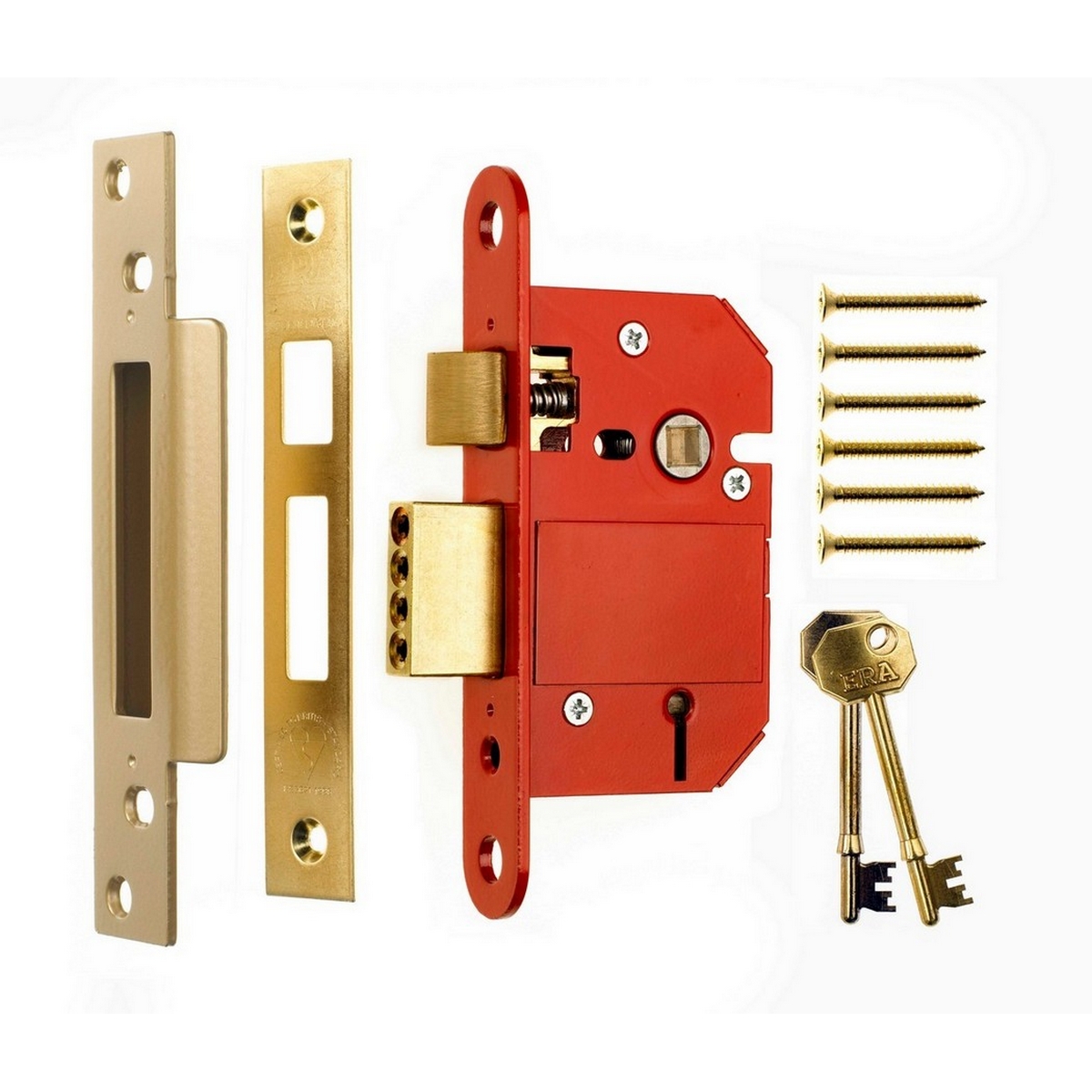 ERA 362-32A 5 Lever Fortress Sashlock 76mm Electro Brass (Also Coded 362-37)