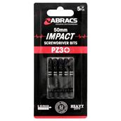 Abracs IPZ35005 50mm Impact Screwdriver Bit PZ3 Pack of 5