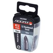 Addax 2CB25PACK Pozi Screwdriver Bits PZ2 No 2 x 25mm Pack of 10