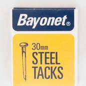 Bayonet Blued Tacks 30mm 40g Pack. Display Of 24 Boxes