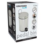 Kingfisher (PED200) 12L Stainless Steel Pedal Bin