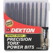 Dekton DT65445 100mm S2 Steel Impact Bits T7 - T40 Pack of 10