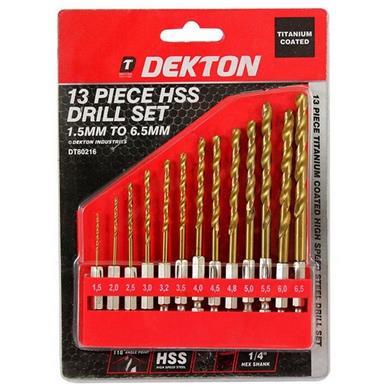 Dekton DT80216 HSS Drill Set 13pc 1.5mm - 6.5mm (1/4
