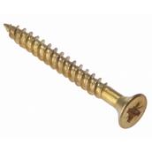 Countersunk Pozi Screw Electro Brassed 1. 1/4 x 8 Box of 200