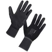 HNH Black Nylon PU Gloves Size 8 (Medium) * Pack of 12 Pairs *