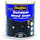 Rustins Outdoor Wood Stain 500ml Satin Ebony