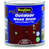 Rustins Outdoor Wood Stain 500ml Satin Mahogany