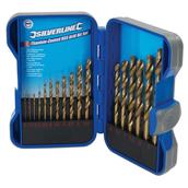 Silverline (633829) Titanium-Coated HSS Drill Bit Set 17pce