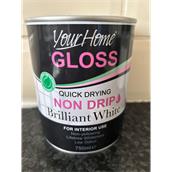 Your Home Non Drip White Gloss Paint 750ml